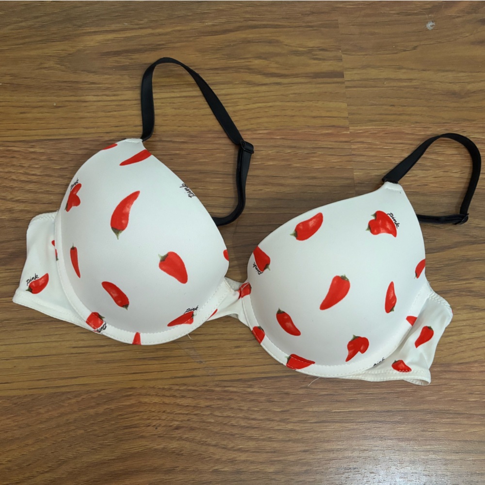 PINK Victoria's Secret Red and White Bra